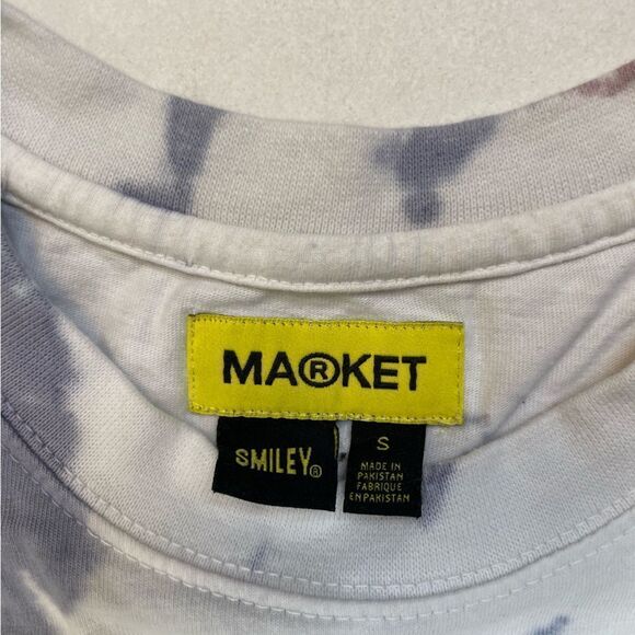 Chinatown Market Smiley Grim Reaper Graphic Men Small White Tie Dye Short Sleeve - Picture 5 of 6